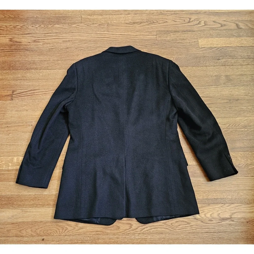 Vintage Polo Ralph Lauren Blazer Men 43L Black Camel Hair Sport Coat Made in USA